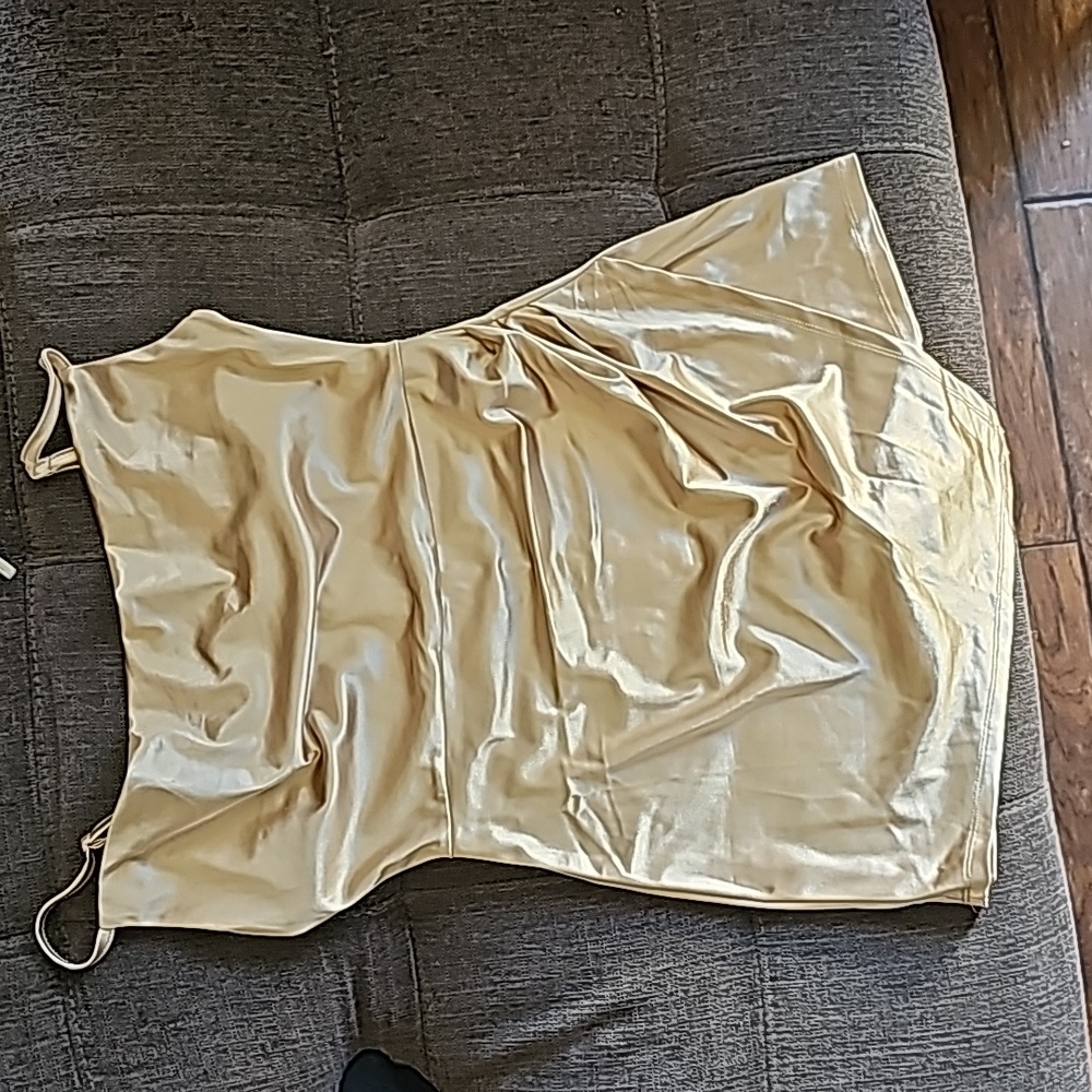 Gold dress with built in shorts